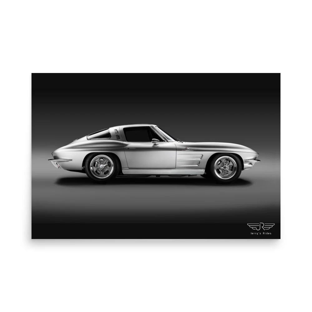 Silver Bullet – 1963 Corvette Stingray Art Poster | Jerry’s Rides Collection